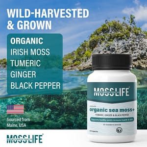 Organic Sea Moss+ with Turmeric, Ginger, and Black Pepper